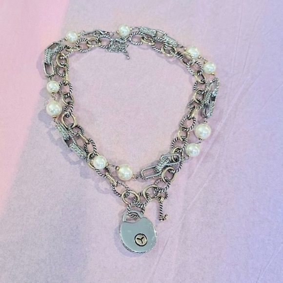 ✨✨Rope Silver and Gold Tone Chain Lock and Key 🔐 Pendant Necklaces ✨ - Picture 10 of 11